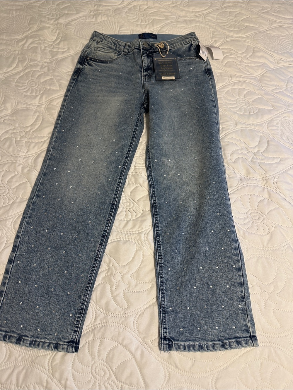 Democracy Women's “Ab” solution Jeans with Crystal Dots NWT